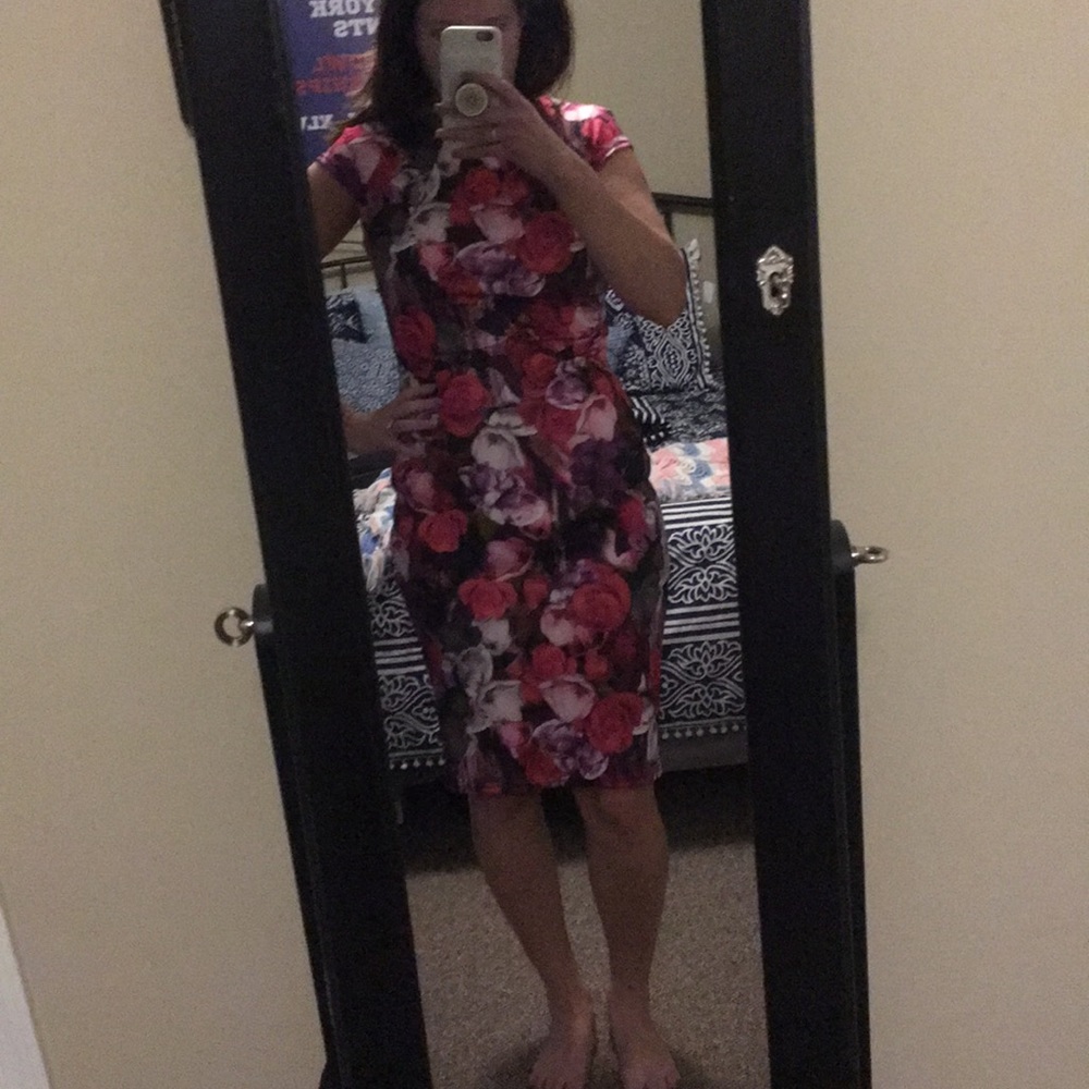 Pink floral dress